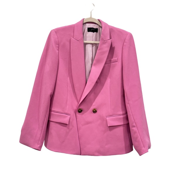 NWOT J. Crew Pink Barbiecore Double Breasted Lapel Blazer Jacket Sz 14 No Sz tag - Picture 1 of 11